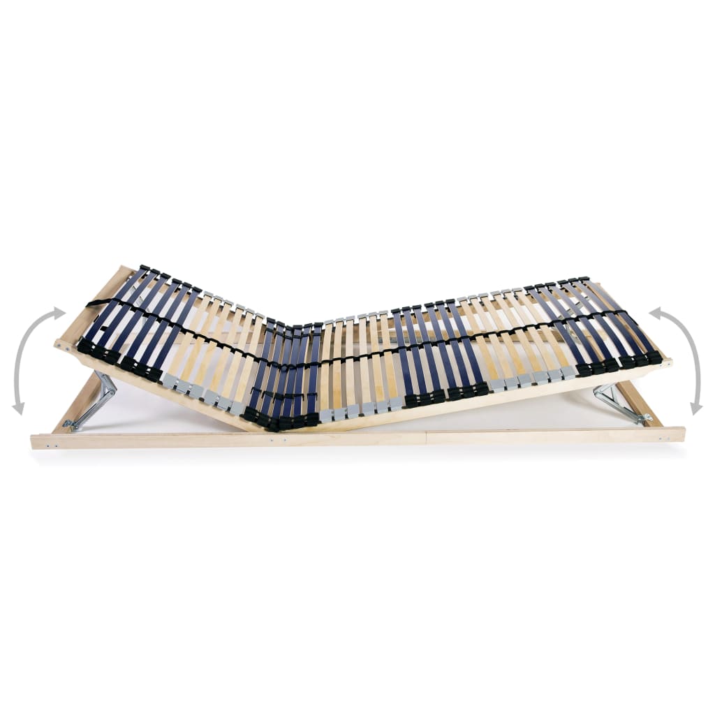 Slatted Bed Base without Mattress with 42 Slats 7 Zones 90x200 cm