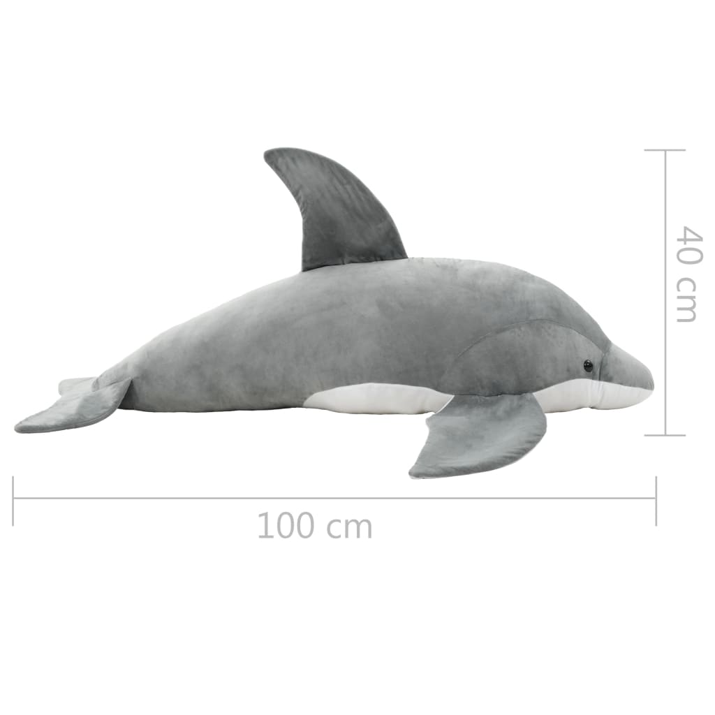 Dolphin Cuddly Toy Plush Grey