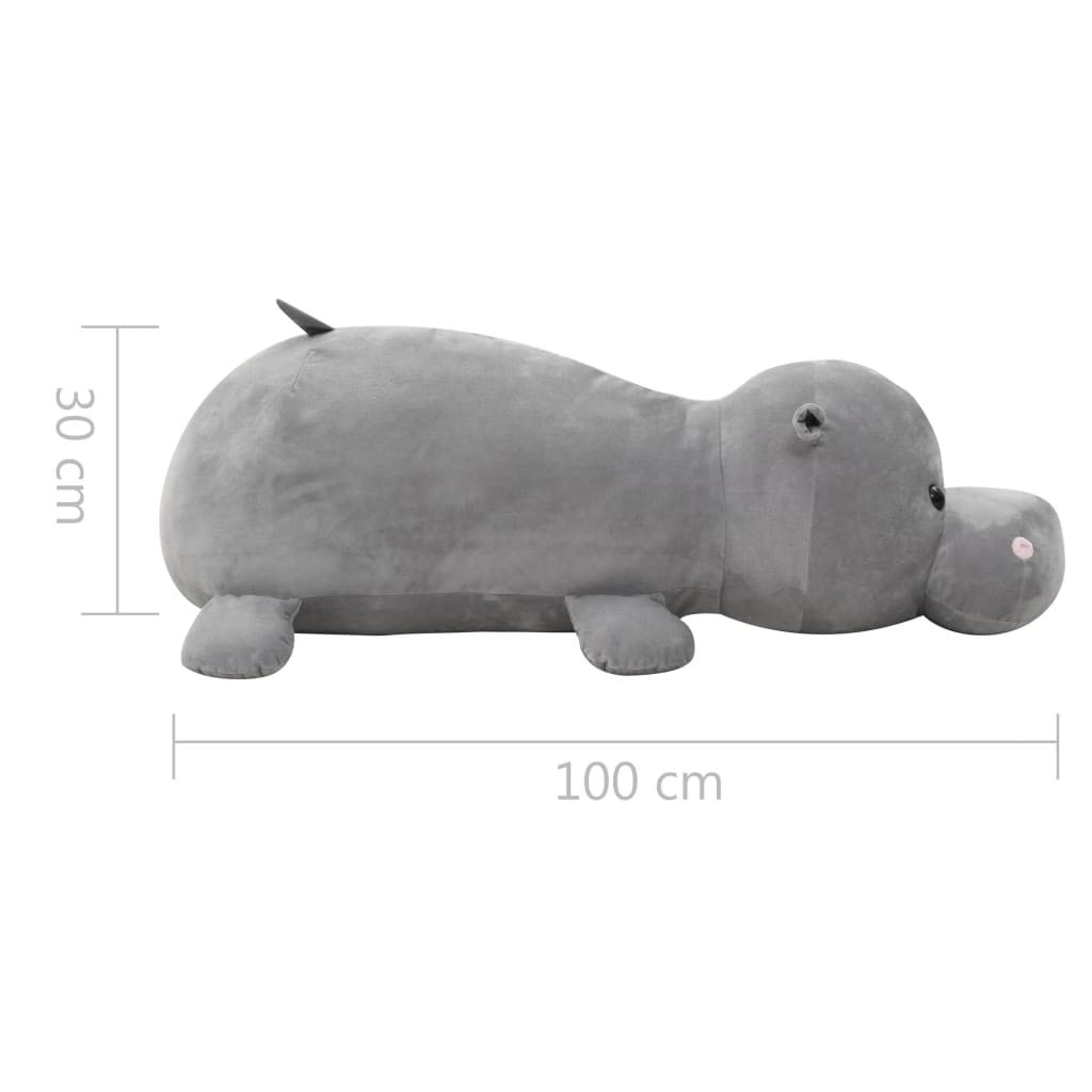 Hippo Cuddly Toy Plush Grey