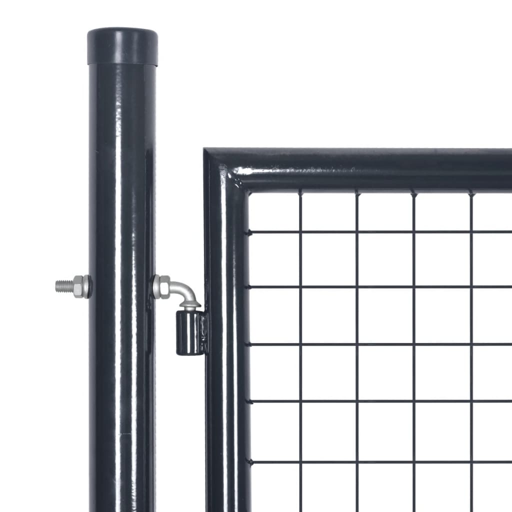 Mesh Garden Gate Galvanised Steel 306x100 cm Grey