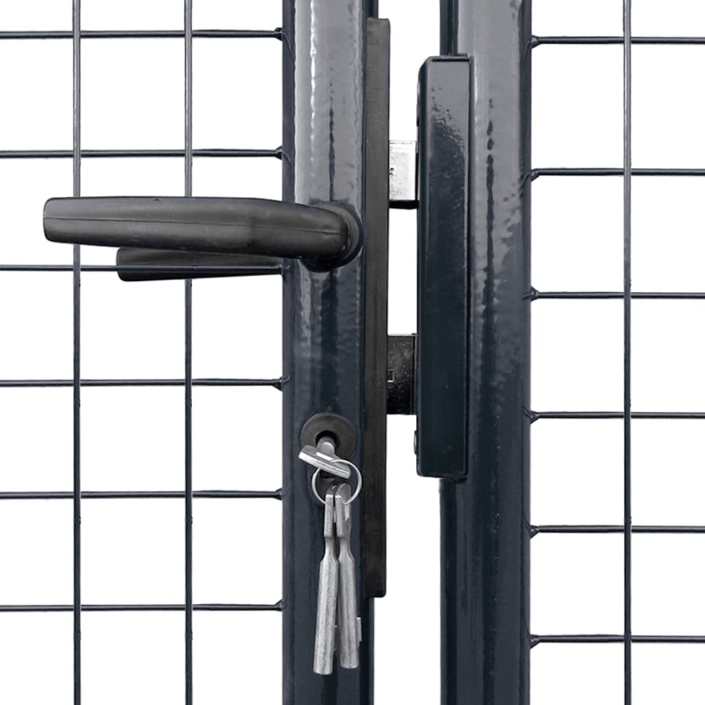 Mesh Garden Gate Galvanised Steel 306x100 cm Grey