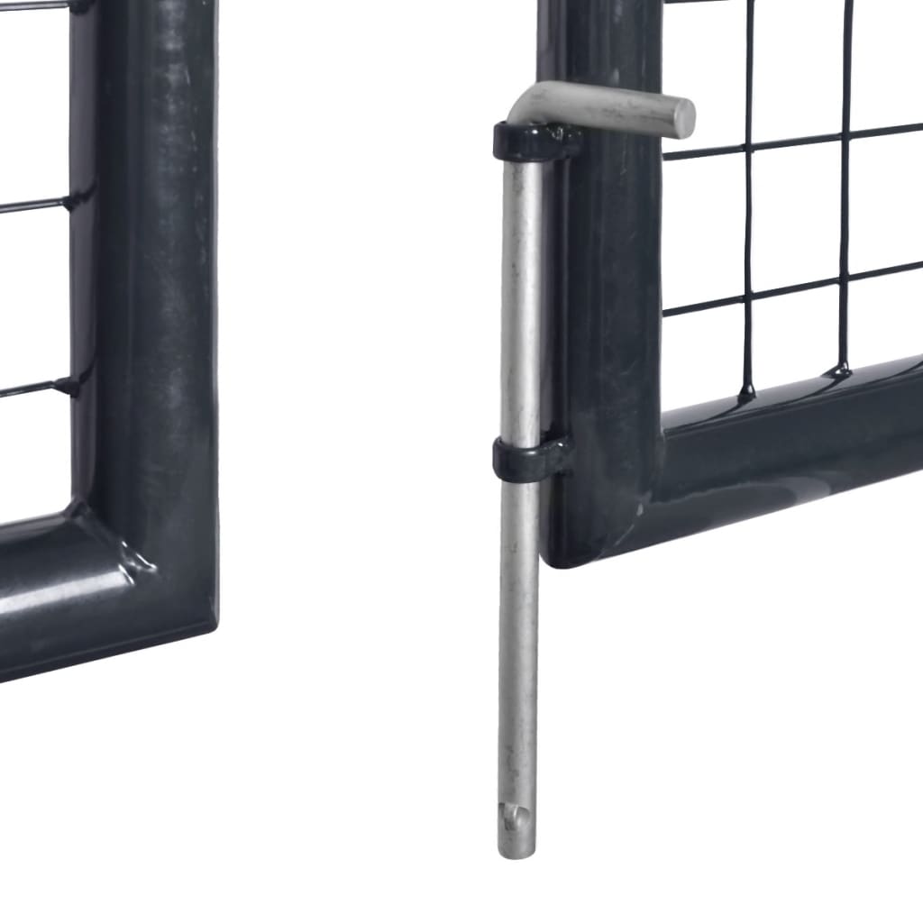 Mesh Garden Gate Galvanised Steel 306x100 cm Grey