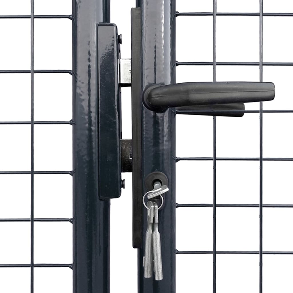 Mesh Garden Gate Galvanised Steel 415x150 cm Grey