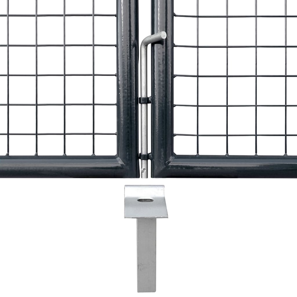 Mesh Garden Gate Galvanised Steel 415x150 cm Grey