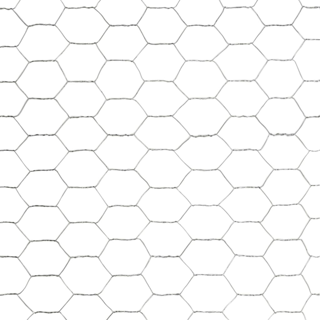 Chicken Wire Fence Galvanised Steel 25x1.2 m Silver