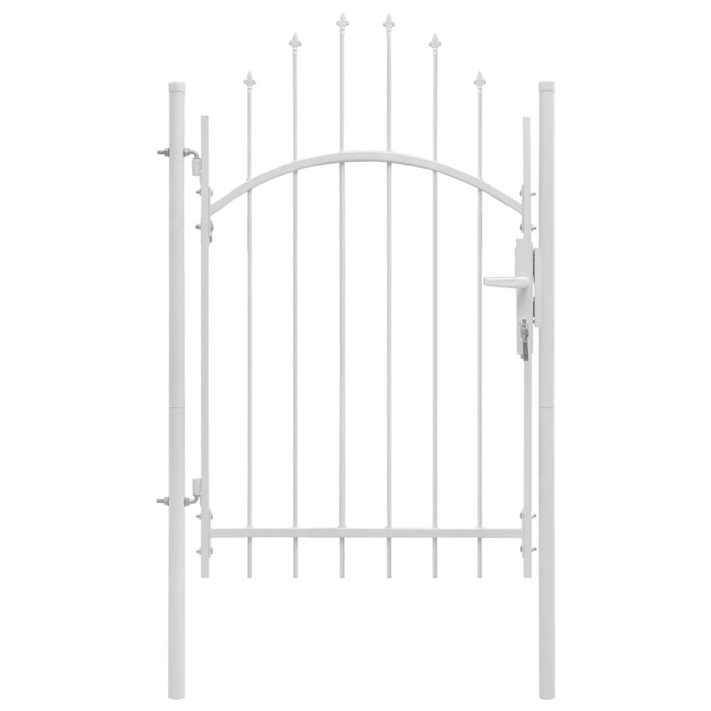 Garden Gate Steel 1x2.25 m White