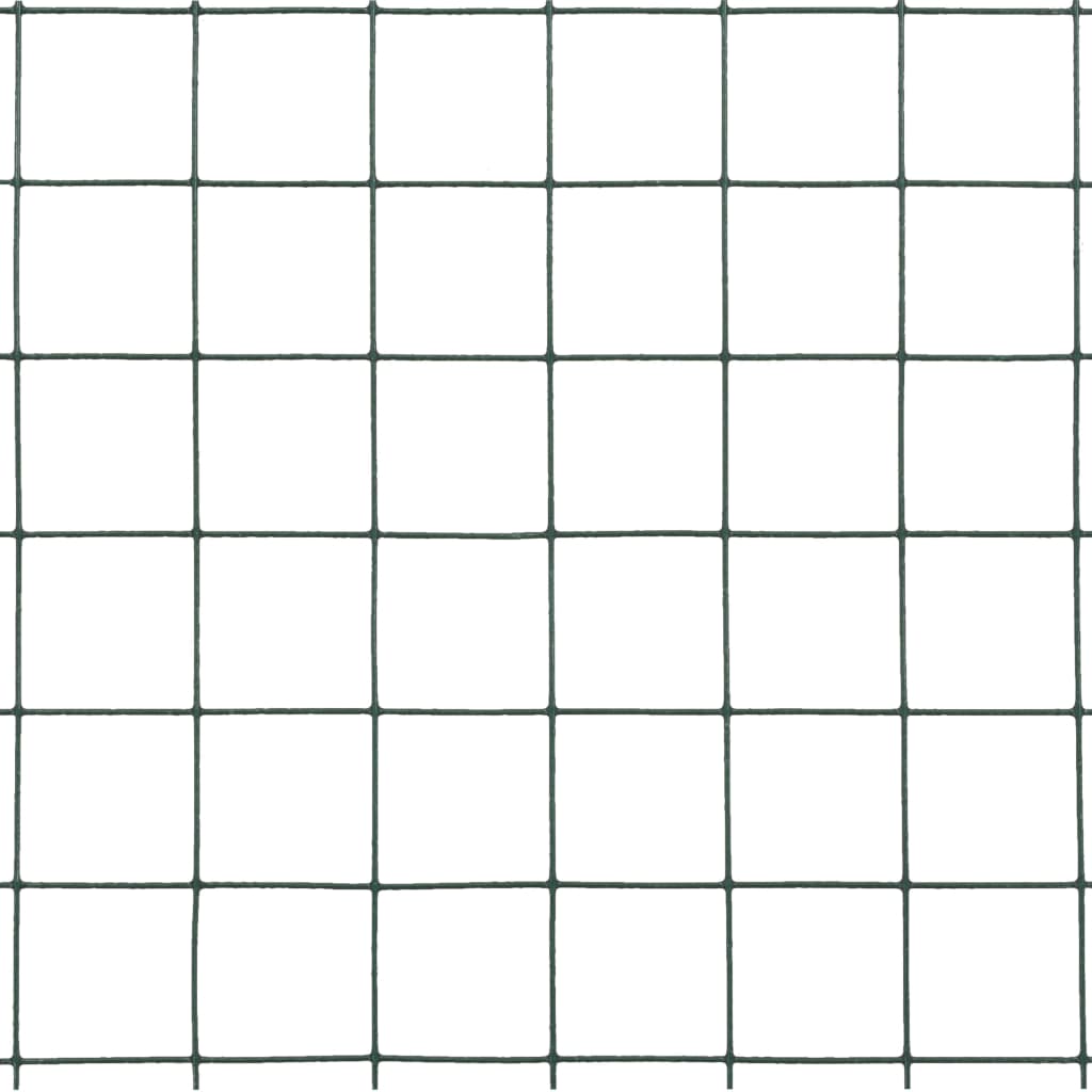 Chicken Wire Fence Steel with PVC Coating 25x0.5 m Green