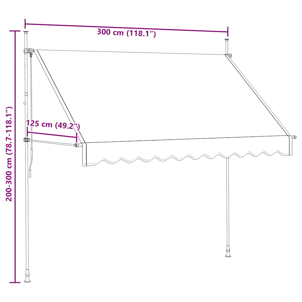 Manual Retractable Awning 300 cm Cream
