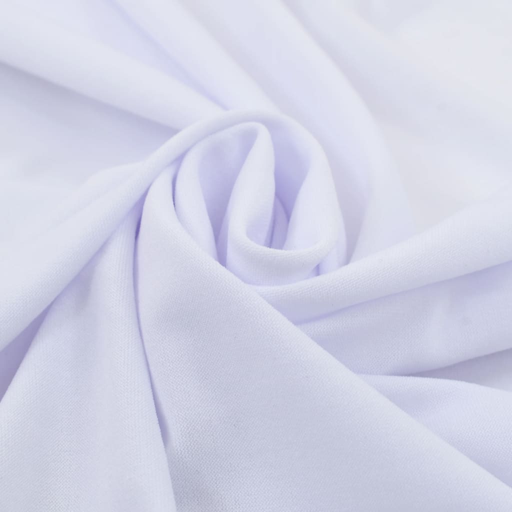 2 pcs Stretch Table Covers with Skirt 120x74 cm White