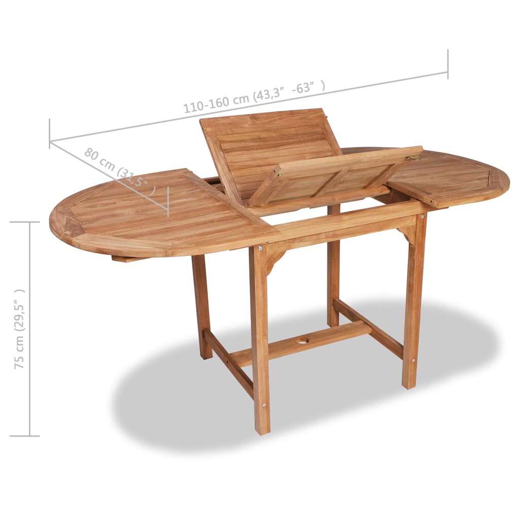 7 Piece Outdoor Dining Set Solid Teak Wood