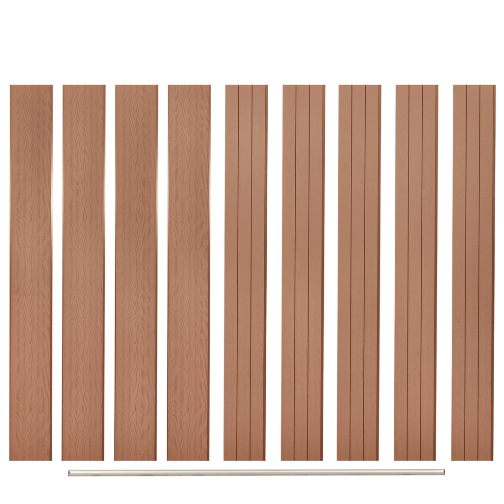 Replacement Fence Boards 9 pcs WPC 170 cm Brown