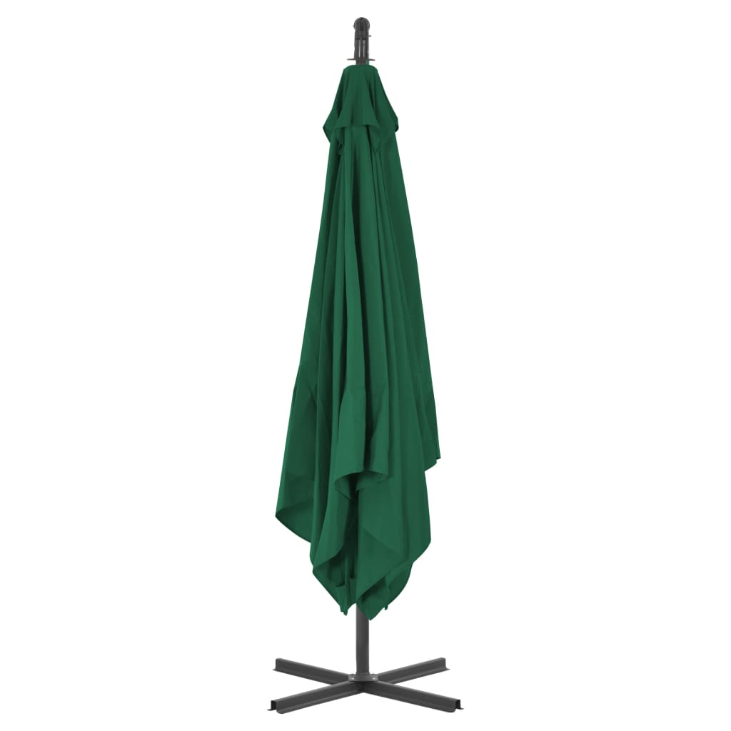 Cantilever Garden Parasol with Steel Pole 250x250 cm Green