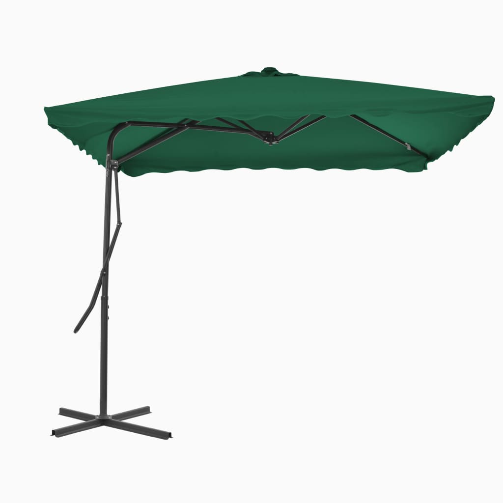 Garden Parasol with Steel Pole 250x250 cm Green