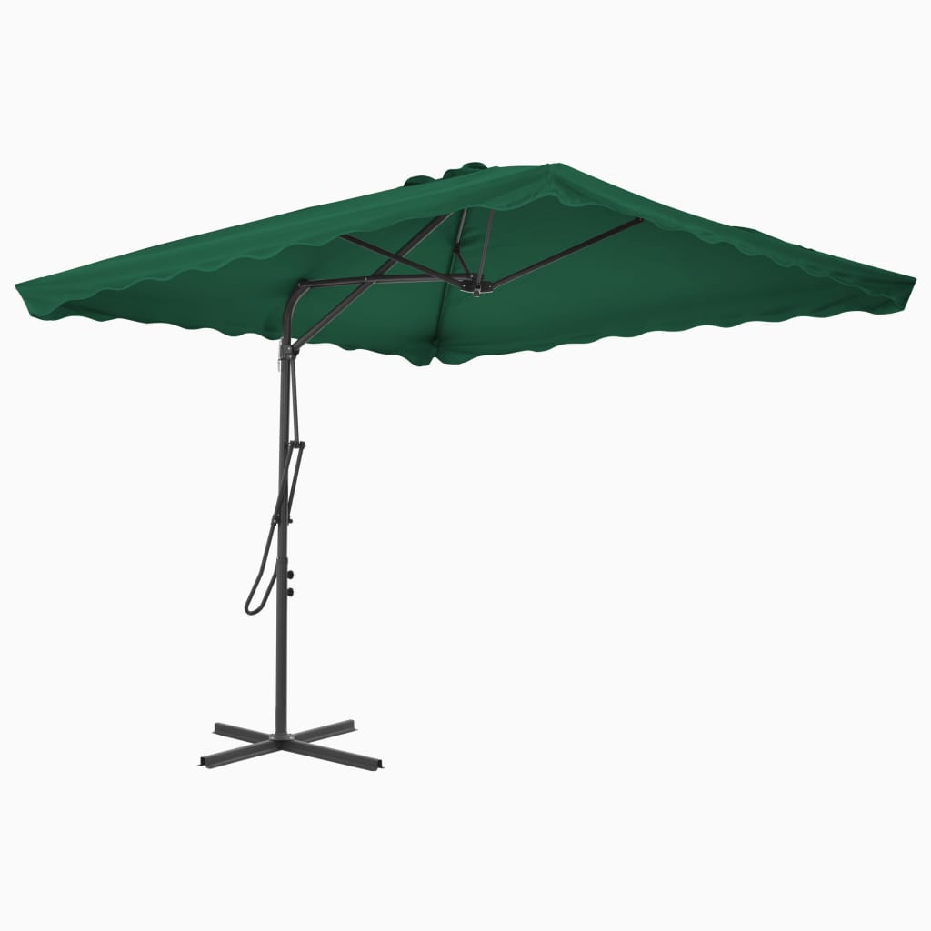 Garden Parasol with Steel Pole 250x250 cm Green