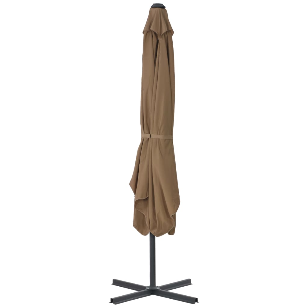 Garden Parasol with Steel Pole 250x250 cm Taupe