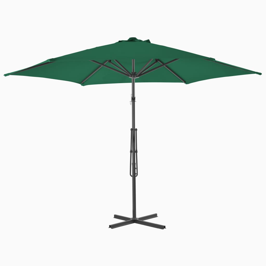 Garden Parasol with Steel Pole 300 cm Green