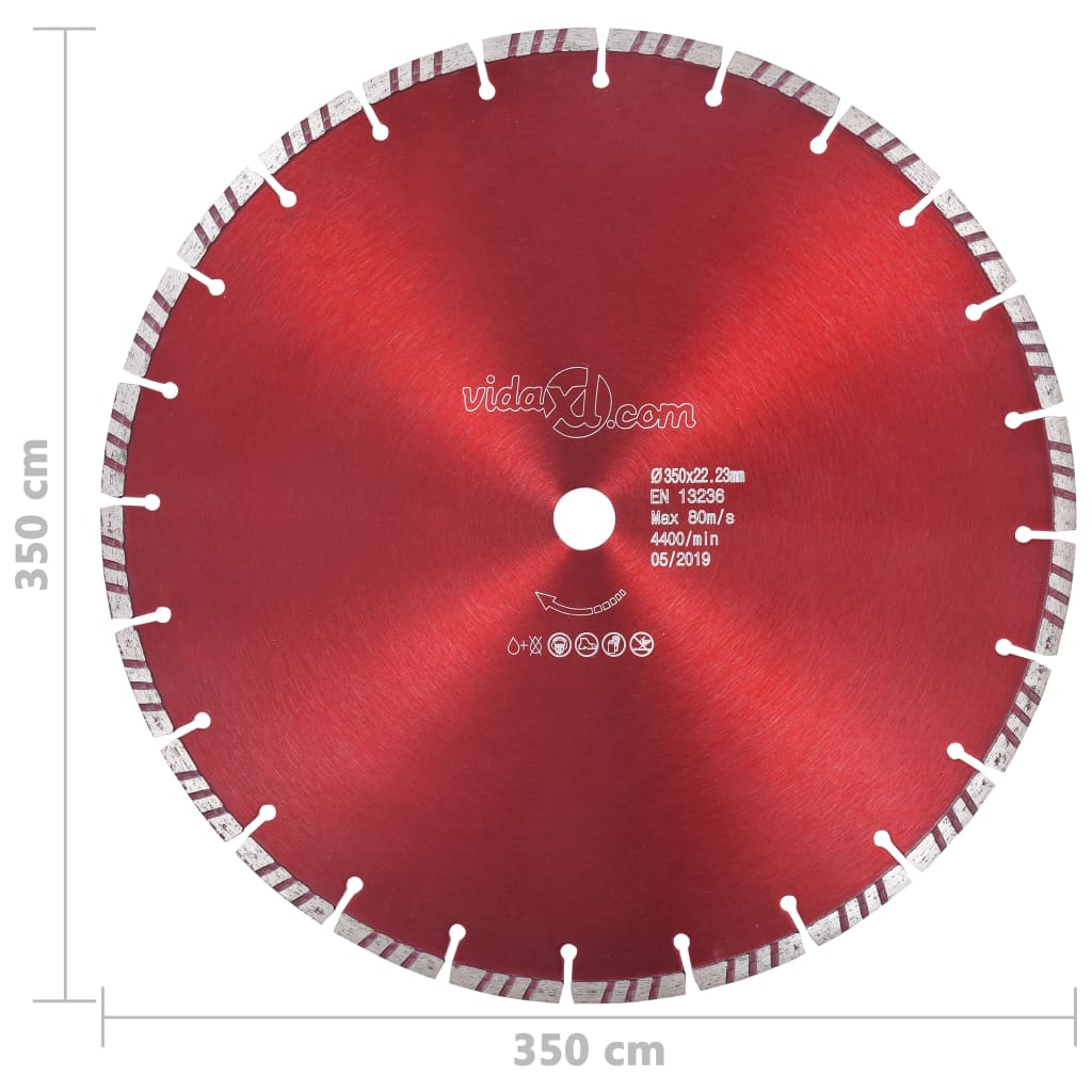 Diamond Cutting Disc with Turbo Steel 350 mm