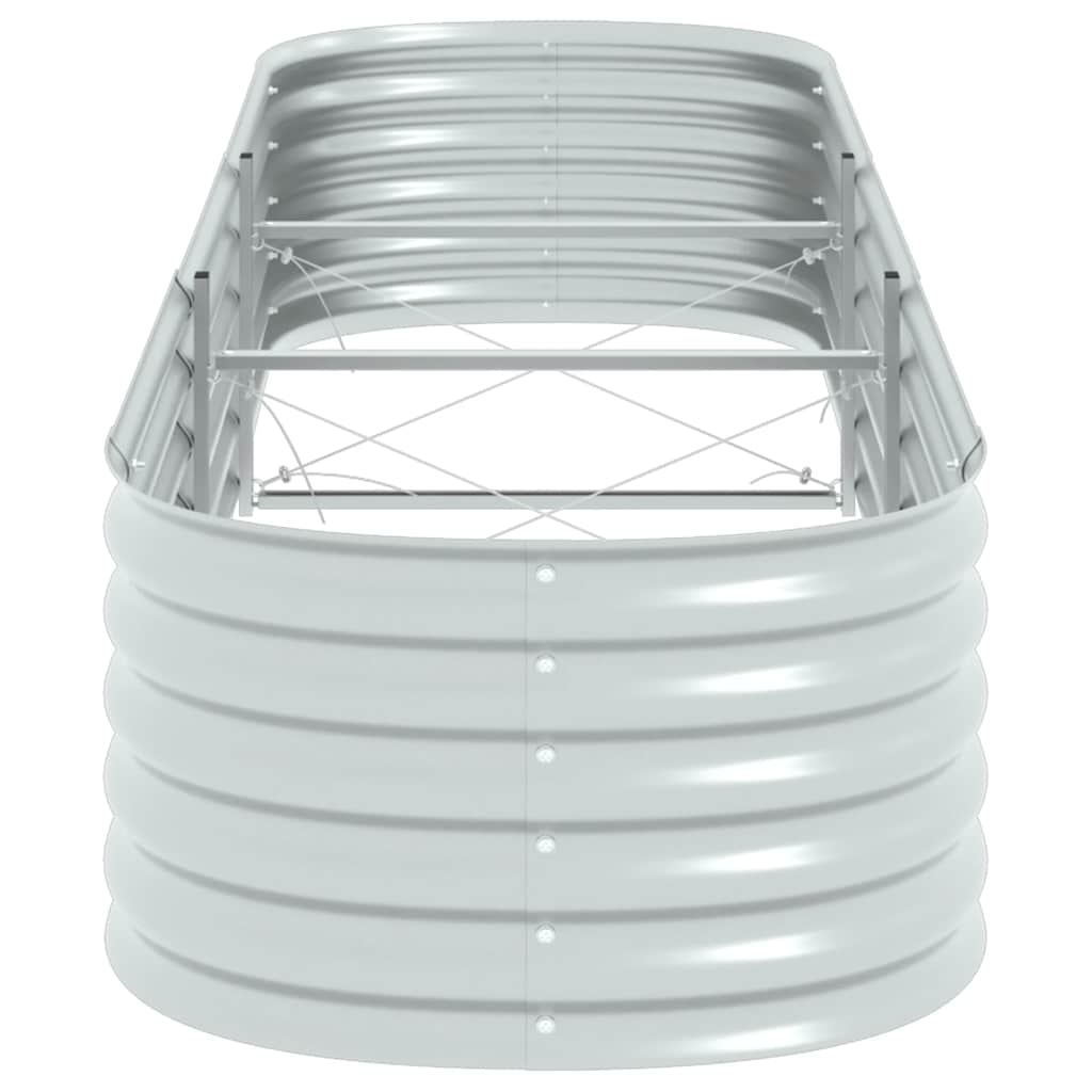 Garden Raised Bed 320x80x44 cm Galvanised Steel Silver