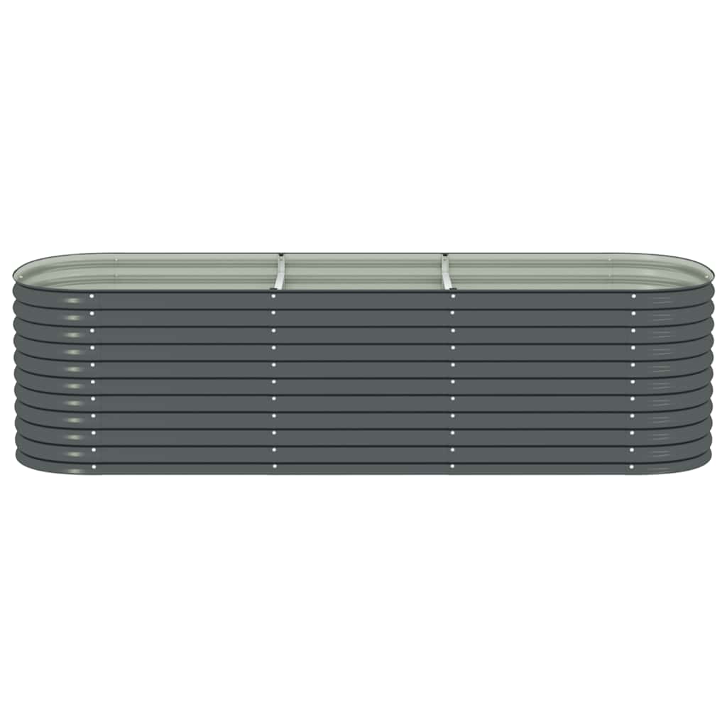 Garden Raised Bed 320x80x81 cm Galvanised Steel Grey