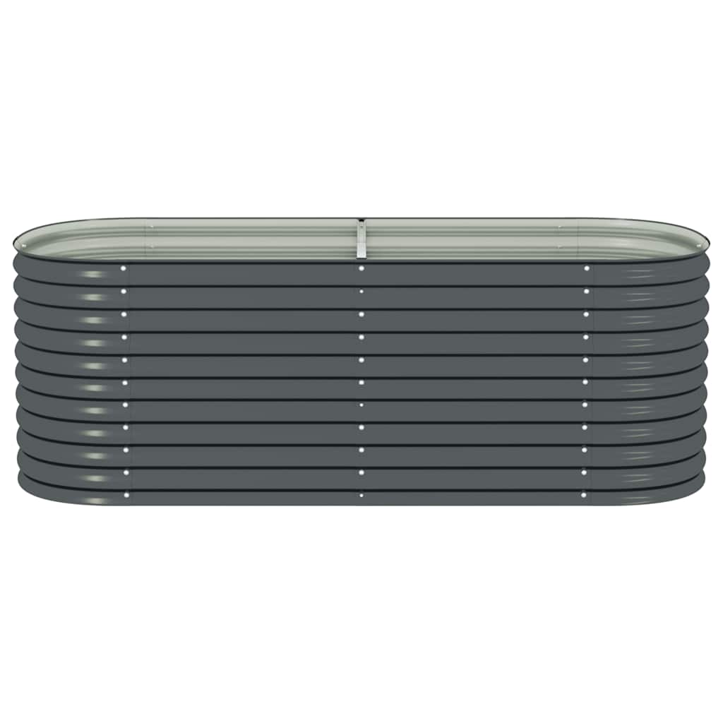 Garden Raised Bed 240x80x81 cm Galvanised Steel Grey