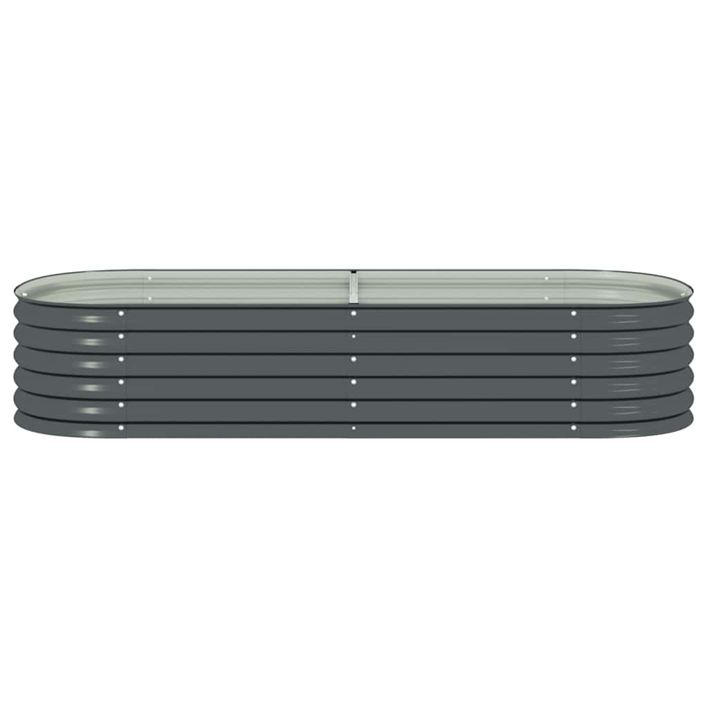 Garden Raised Bed 240x80x44 cm Galvanised Steel Grey