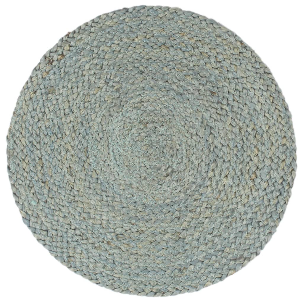 Placemats 4 pcs Plain Olive Green 38 cm Round Jute