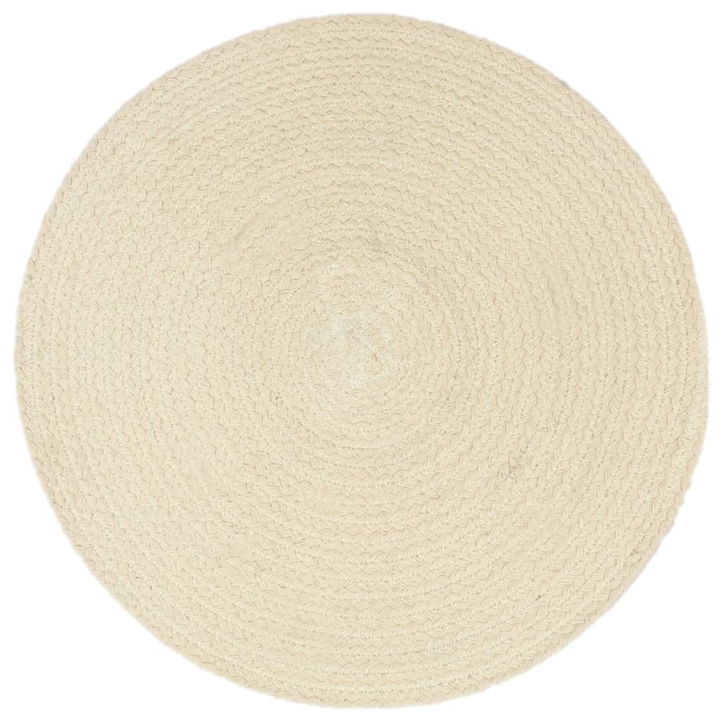 Placemats 6 pcs Plain Natural 38 cm Round Cotton