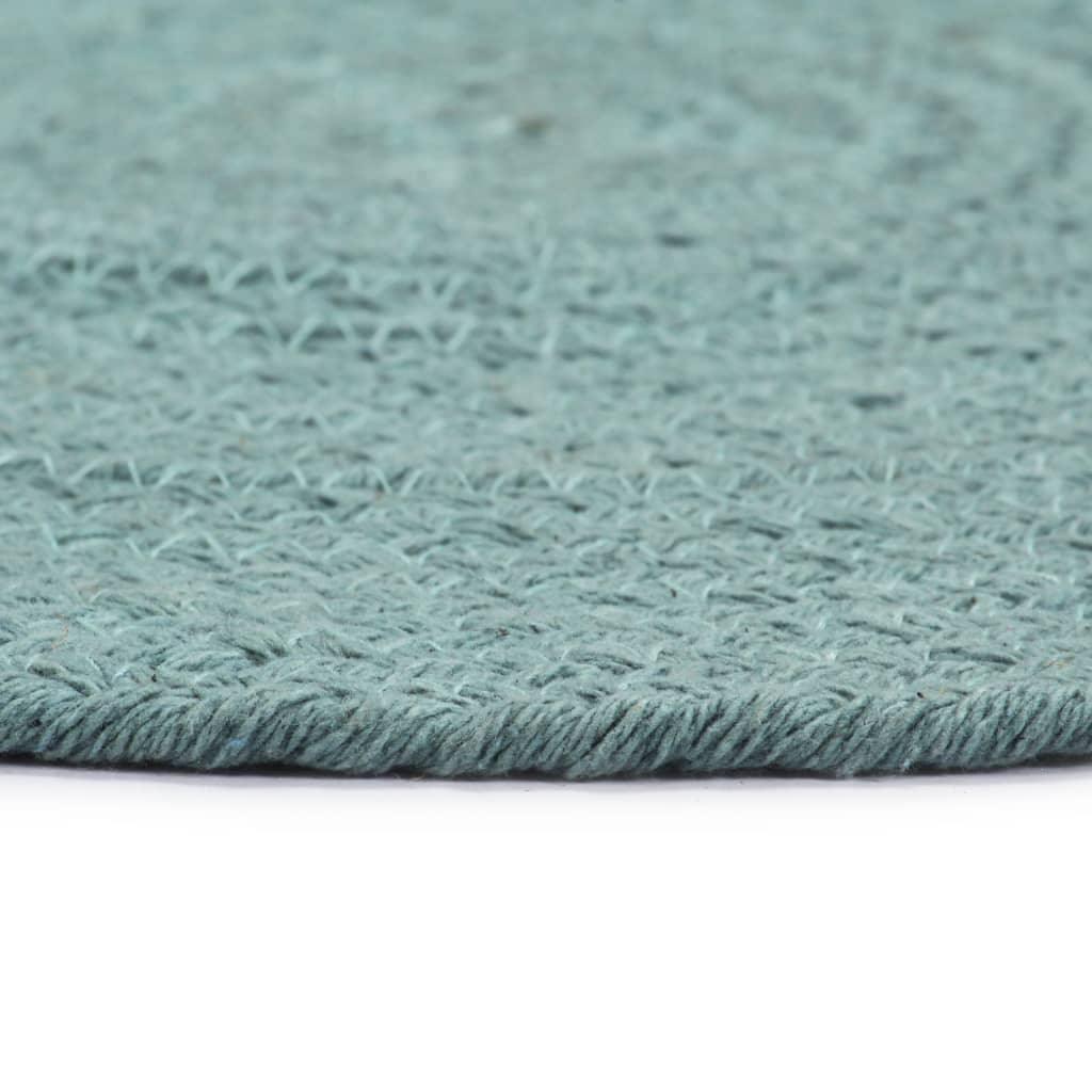 Placemats 6 pcs Plain Green 38 cm Round Cotton