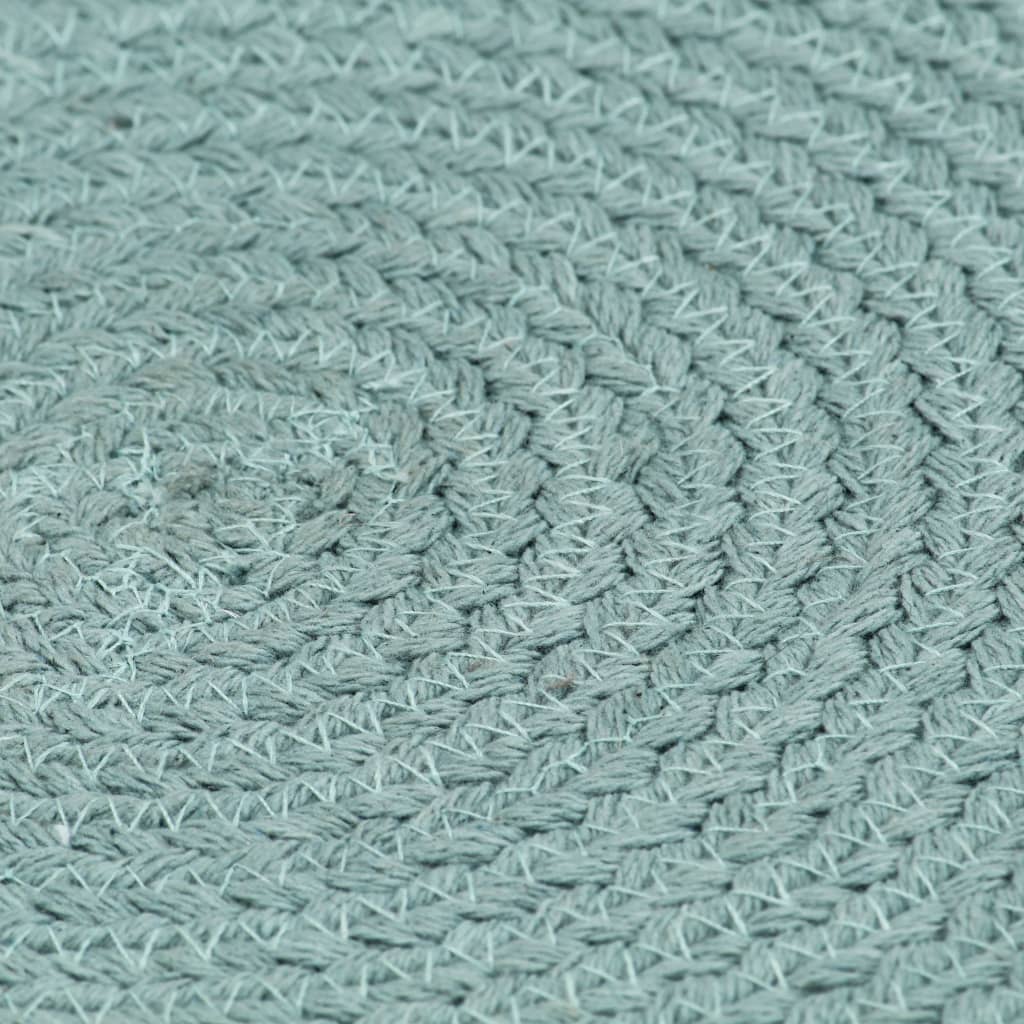 Placemats 6 pcs Plain Green 38 cm Round Cotton
