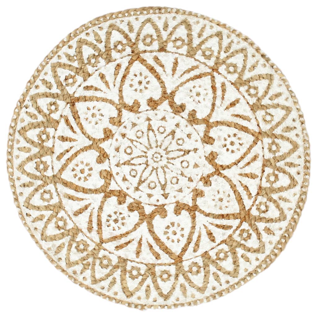 Placemats 4 pcs White 38 cm Round Jute