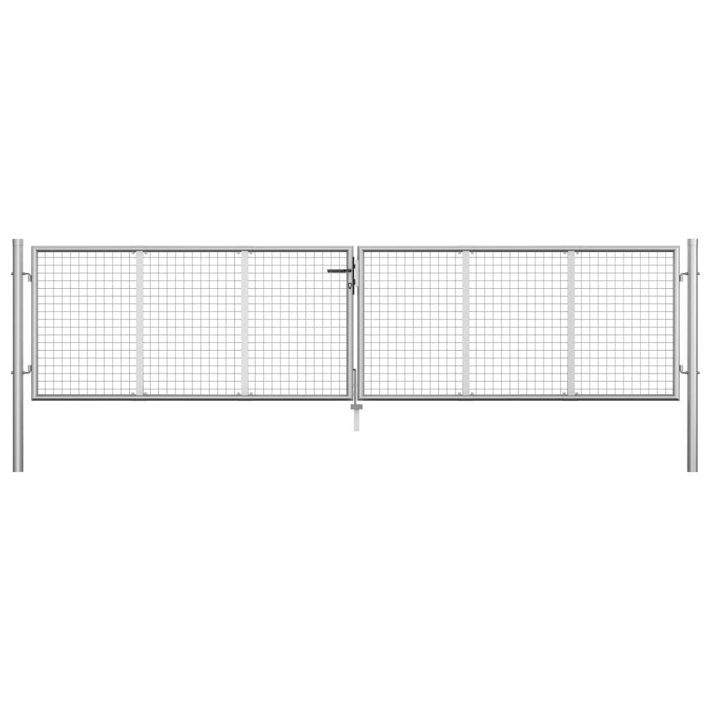 Garden Gate Galvanised Steel 415x75 cm Silver