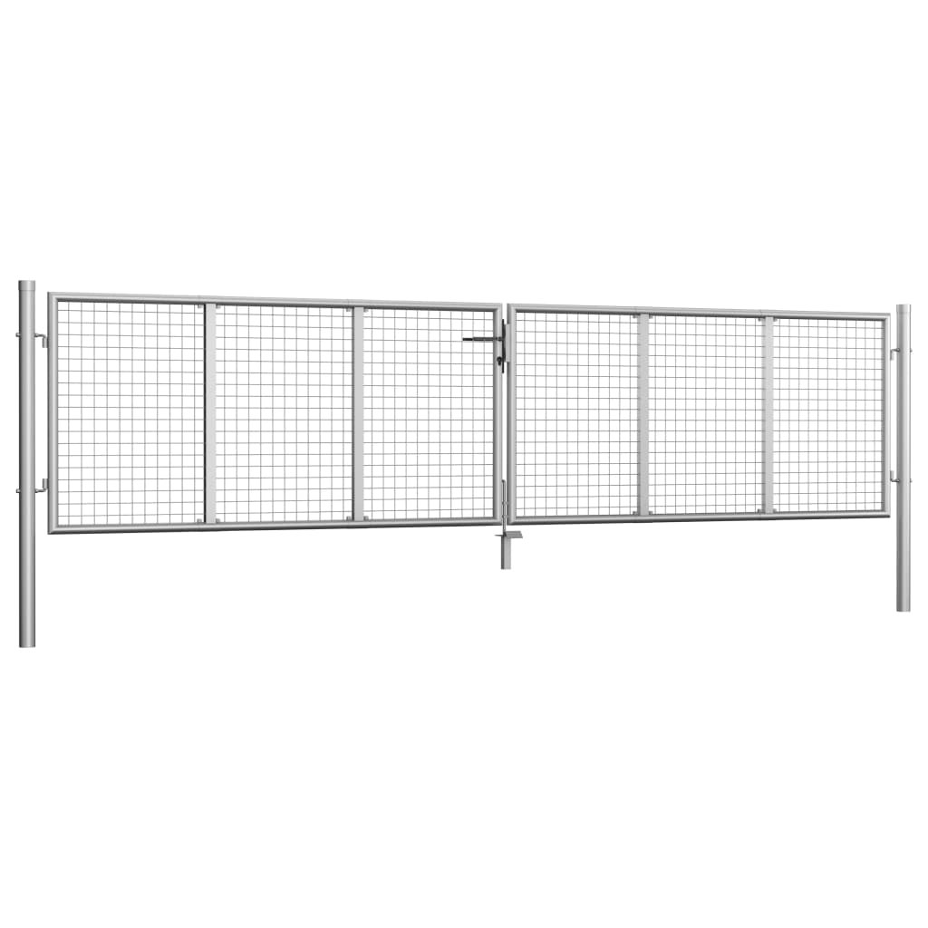 Garden Gate Galvanised Steel 415x75 cm Silver