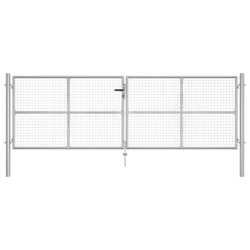 Garden Gate Galvanised Steel 415x125 cm Silver