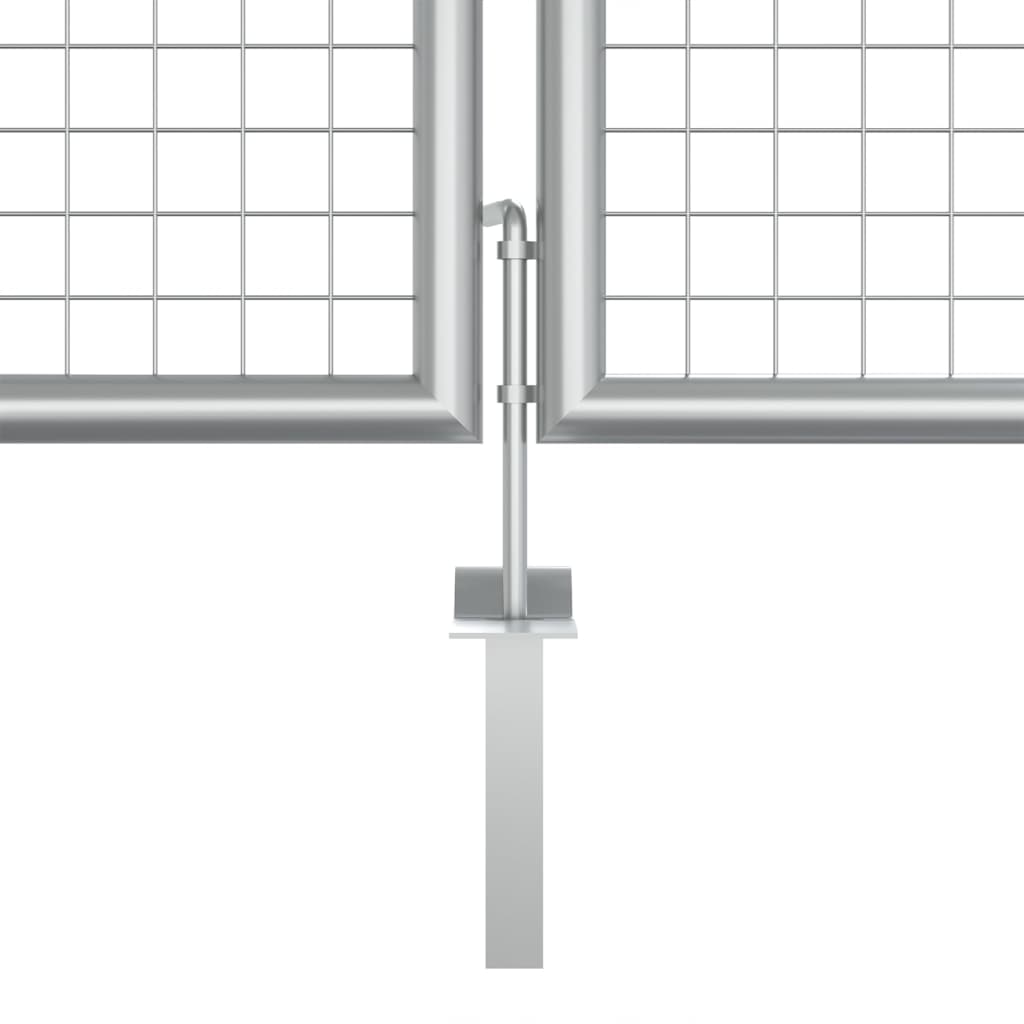 Garden Gate Galvanised Steel 415x125 cm Silver