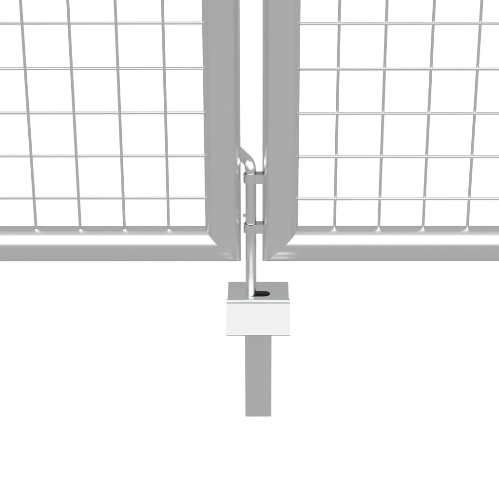 Garden Gate Galvanised Steel 415x175 cm Silver