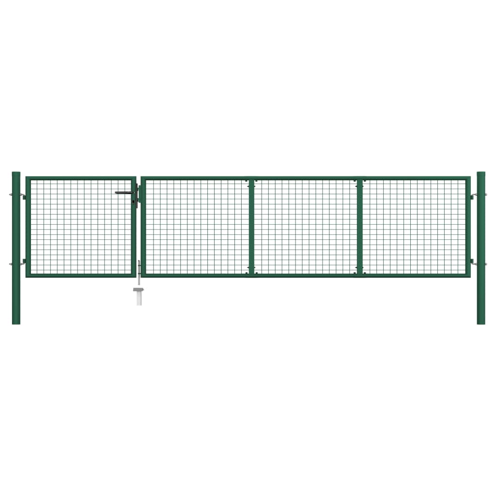Garden Gate Steel 350x75 cm Green
