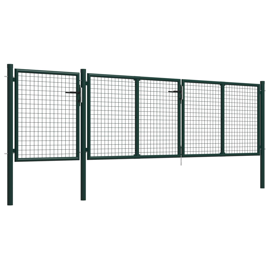 Garden Gate Steel 400x100 cm Green