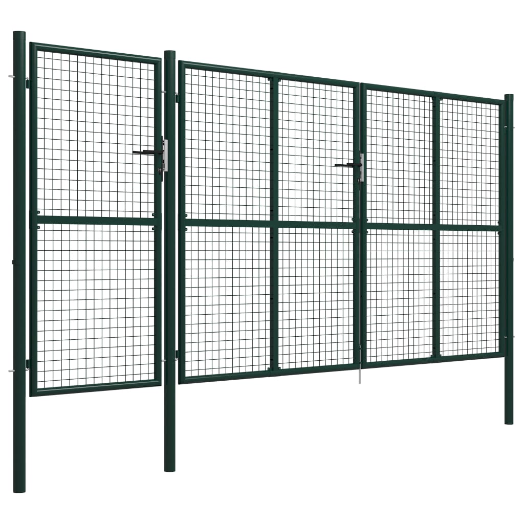 Garden Gate Steel 400x200 cm Green