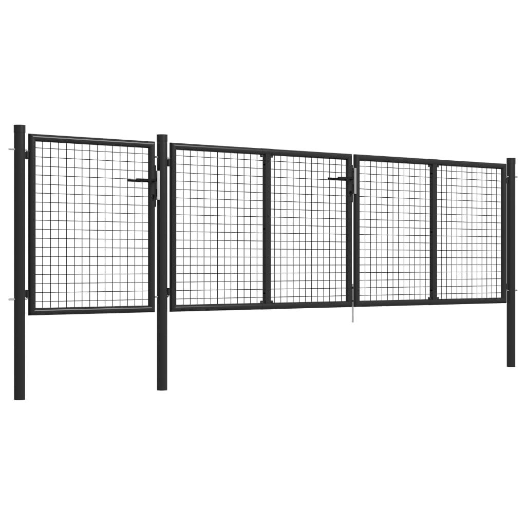 Garden Gate Steel 400x75 cm Anthracite