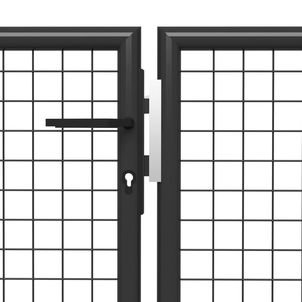 Garden Gate Steel 400x150 cm Anthracite