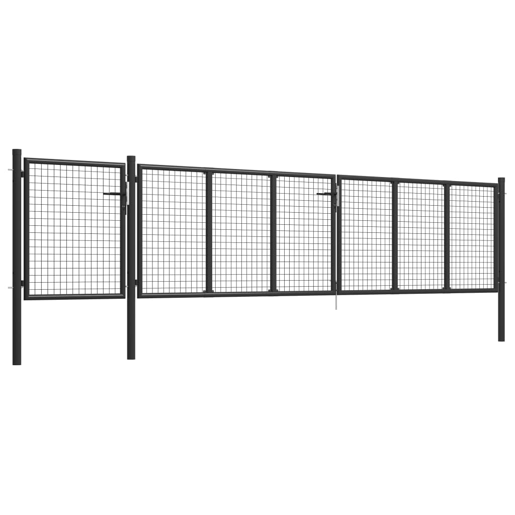 Garden Gate Steel 500x75 cm Anthracite