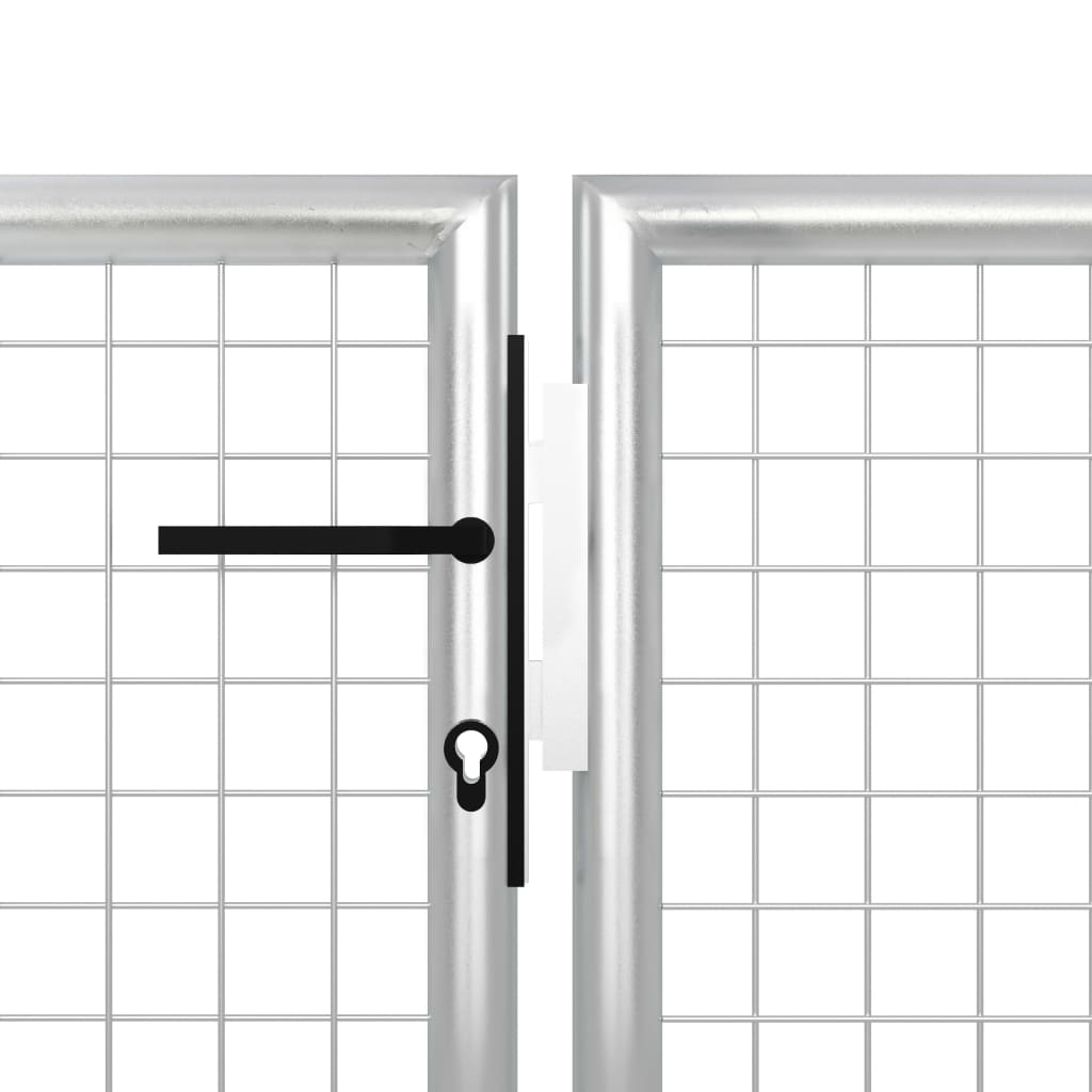 Garden Gate Steel 350x150 cm Silver
