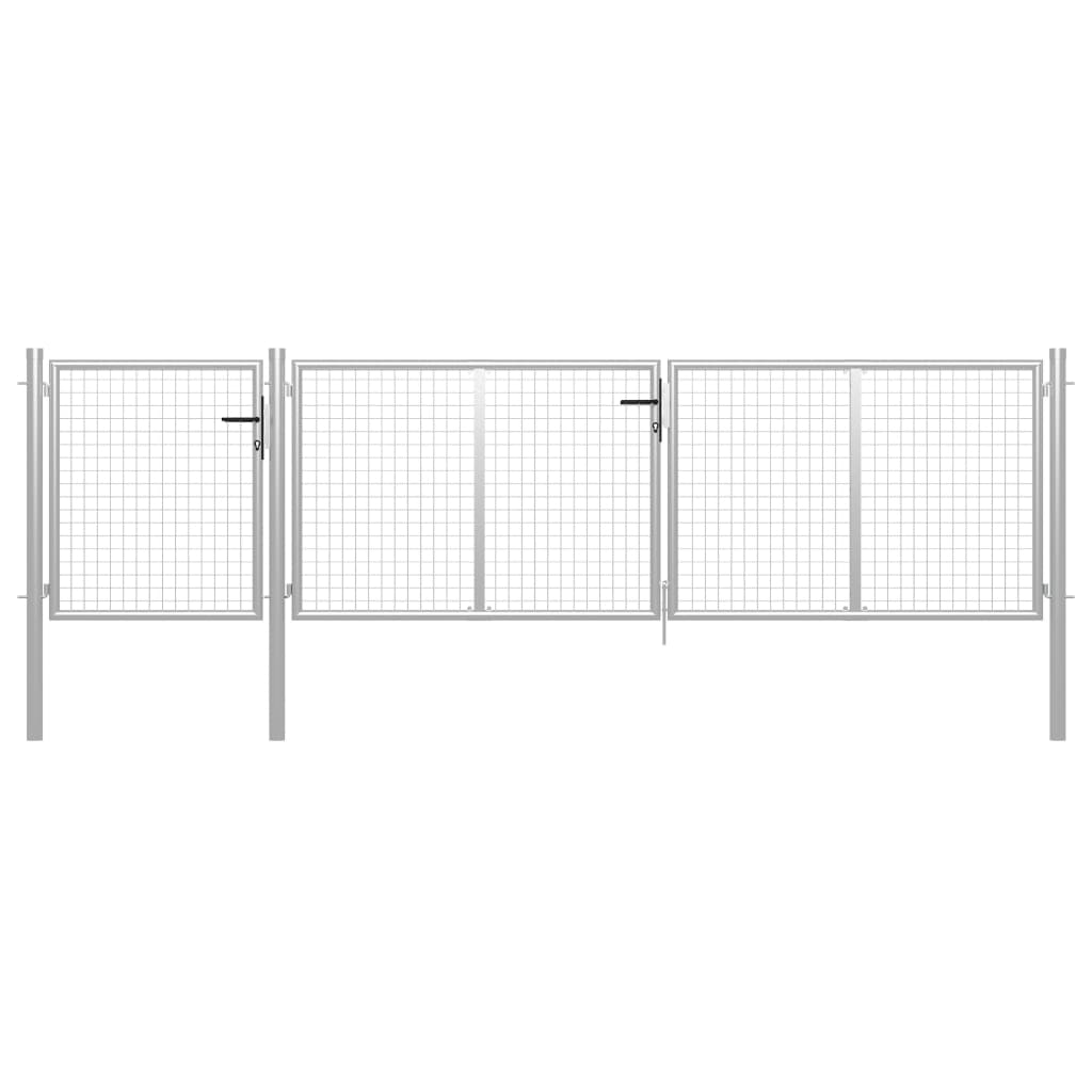Garden Gate Steel 400x100 cm Silver