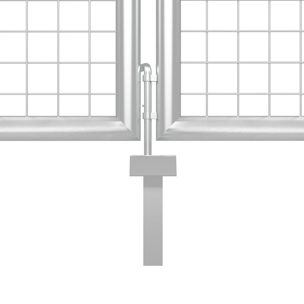 Garden Gate Steel 400x150 cm Silver