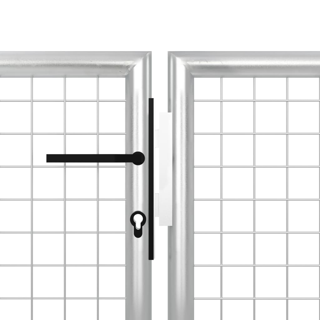 Garden Gate Steel 400x150 cm Silver
