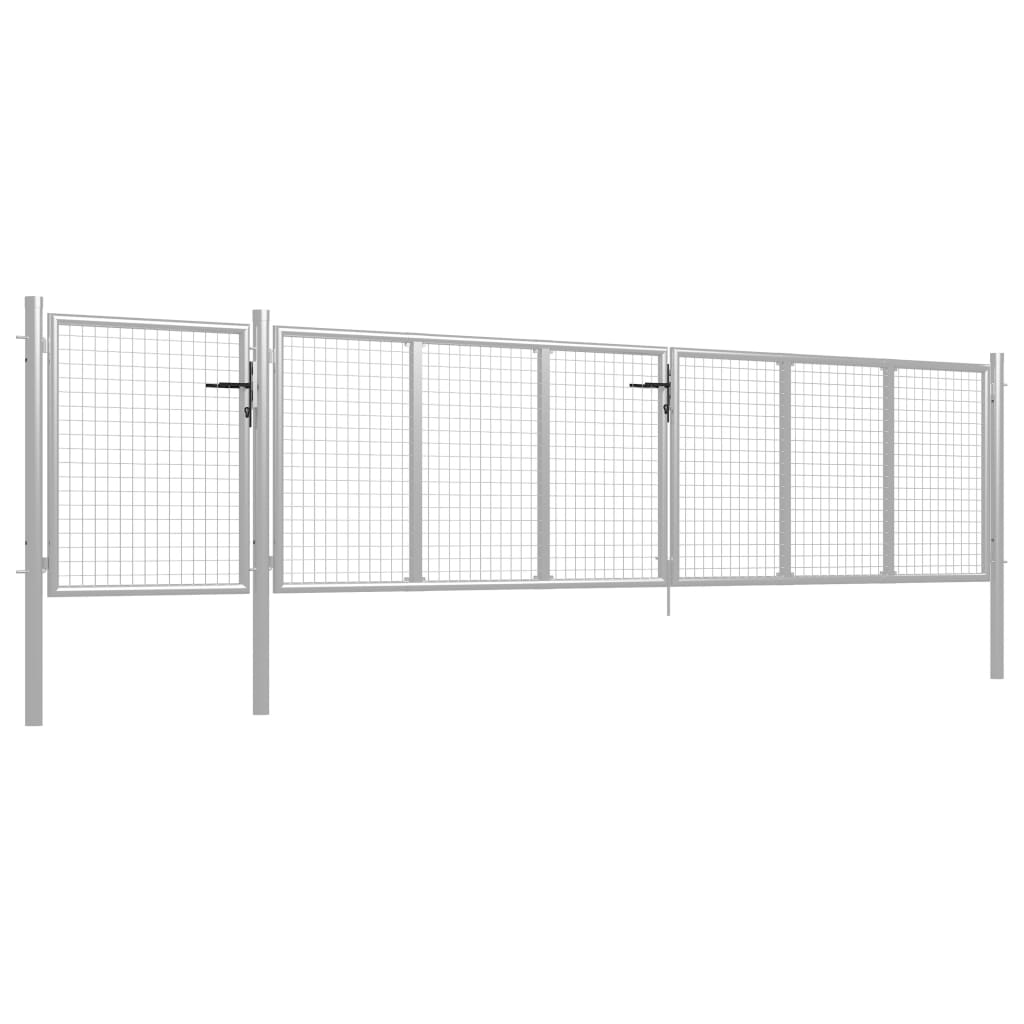 Garden Gate Steel 500x100 cm Silver