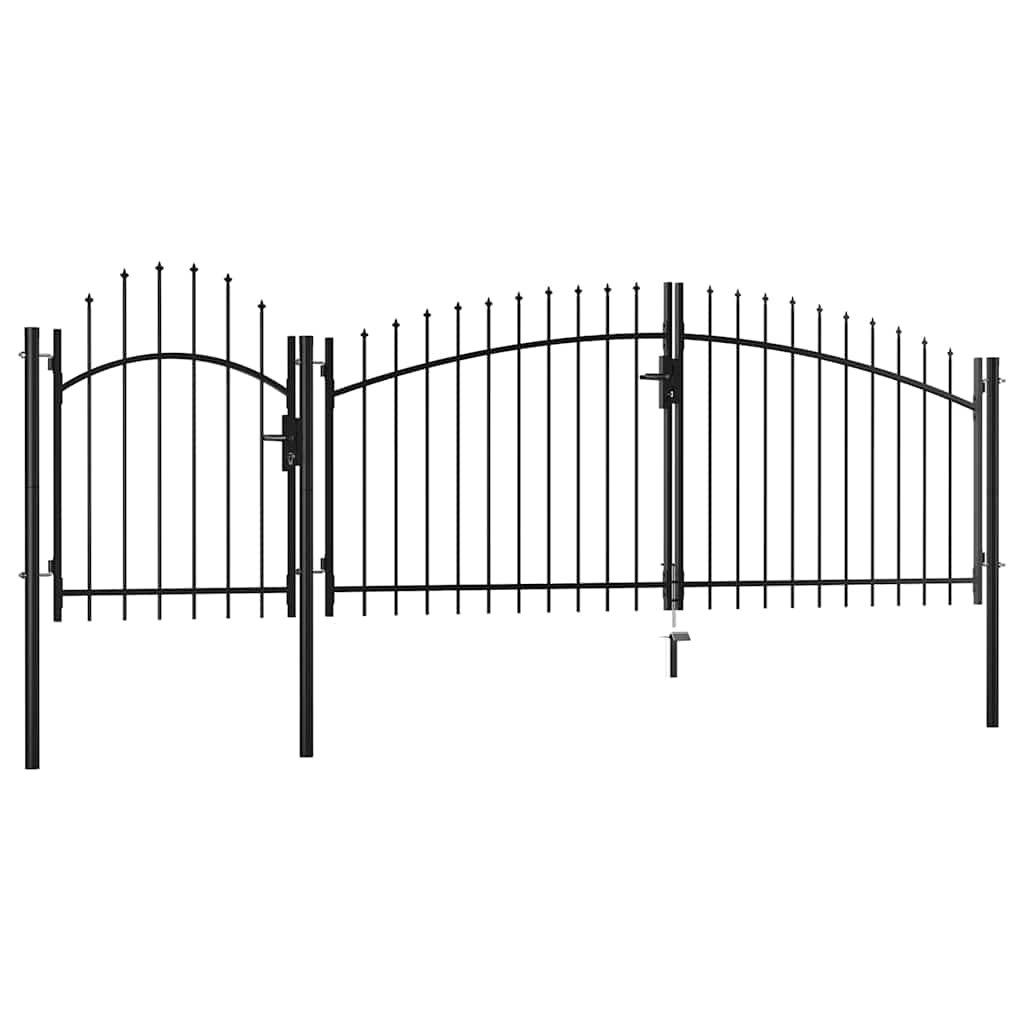 Garden Gate Steel 2x4 m Black