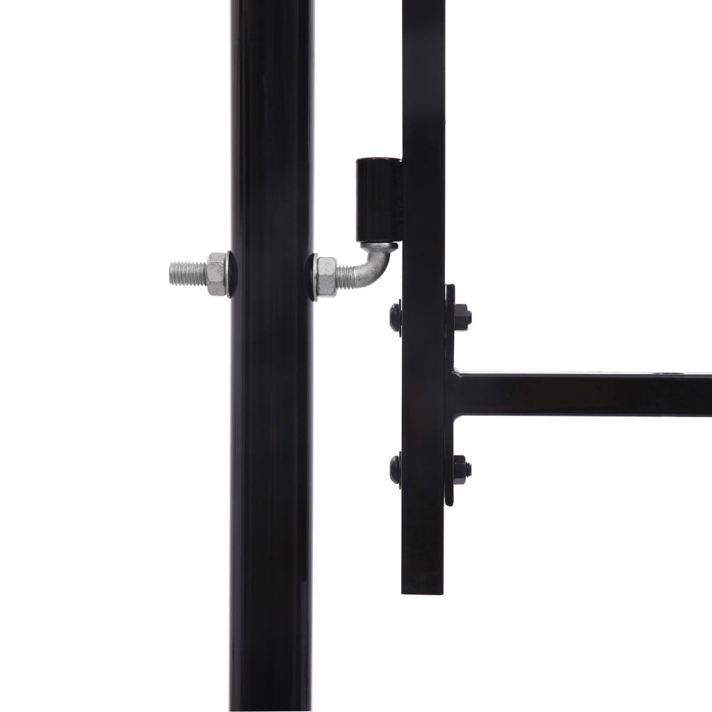 Garden Fence Gate with Arched Top Steel 1.75x5 m Black