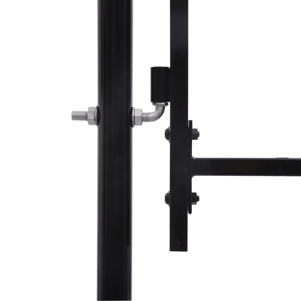 Garden Fence Gate with Arched Top Steel 2x5 m Black