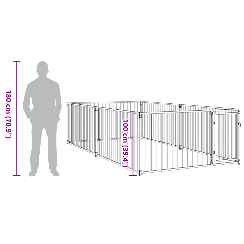 Outdoor Dog Kennel 200x400x100 cm